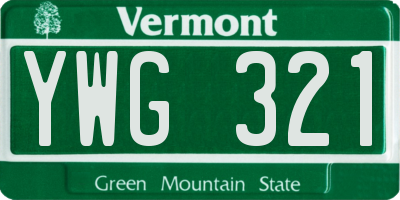 VT license plate YWG321