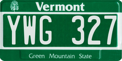 VT license plate YWG327