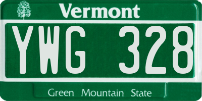 VT license plate YWG328