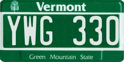 VT license plate YWG330