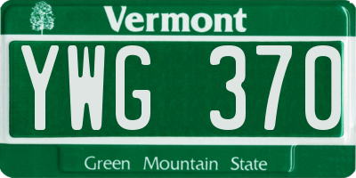 VT license plate YWG370