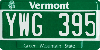 VT license plate YWG395