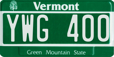VT license plate YWG400
