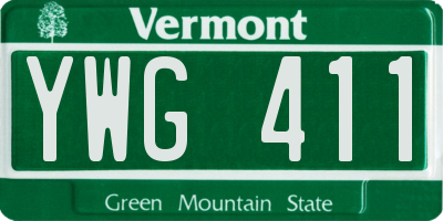VT license plate YWG411
