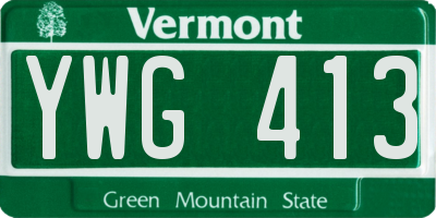 VT license plate YWG413