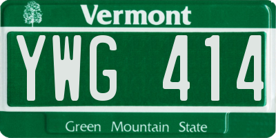 VT license plate YWG414