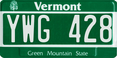 VT license plate YWG428