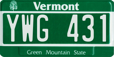 VT license plate YWG431