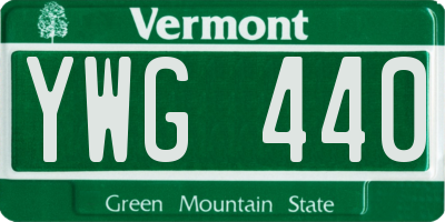 VT license plate YWG440