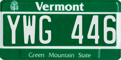 VT license plate YWG446
