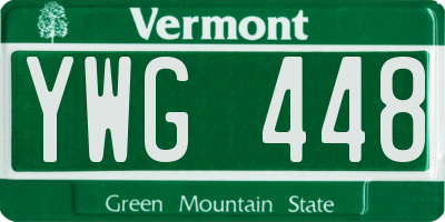 VT license plate YWG448