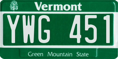 VT license plate YWG451
