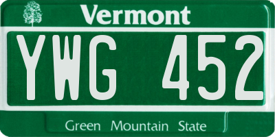 VT license plate YWG452