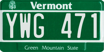 VT license plate YWG471