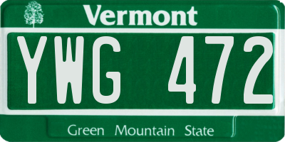 VT license plate YWG472