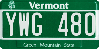 VT license plate YWG480