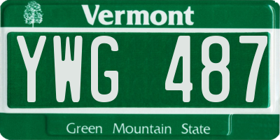 VT license plate YWG487