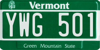 VT license plate YWG501
