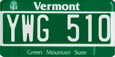VT license plate YWG510