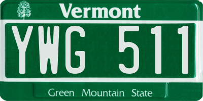 VT license plate YWG511