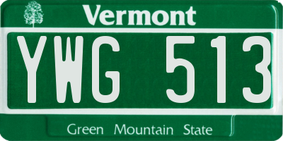 VT license plate YWG513