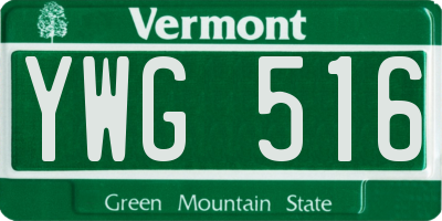 VT license plate YWG516