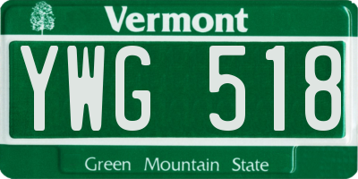VT license plate YWG518