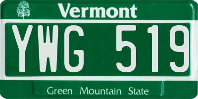 VT license plate YWG519