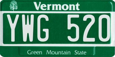 VT license plate YWG520
