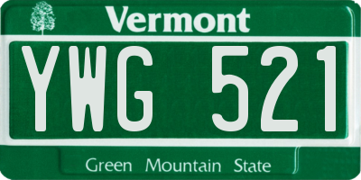 VT license plate YWG521