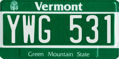 VT license plate YWG531
