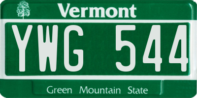 VT license plate YWG544