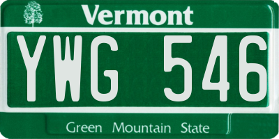 VT license plate YWG546