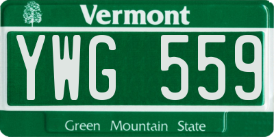 VT license plate YWG559