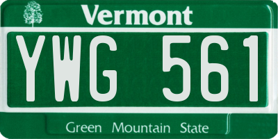 VT license plate YWG561