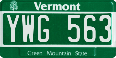 VT license plate YWG563