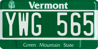 VT license plate YWG565