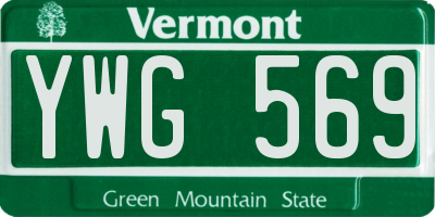 VT license plate YWG569