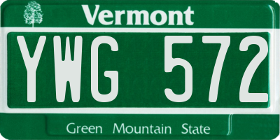 VT license plate YWG572