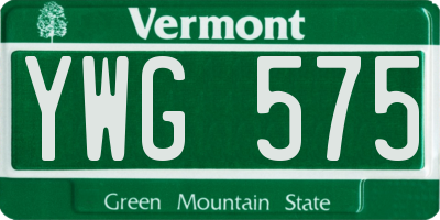 VT license plate YWG575
