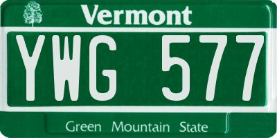 VT license plate YWG577