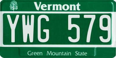 VT license plate YWG579