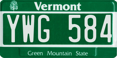 VT license plate YWG584