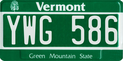 VT license plate YWG586