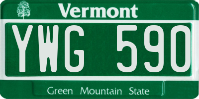 VT license plate YWG590