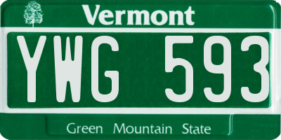 VT license plate YWG593