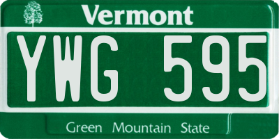 VT license plate YWG595