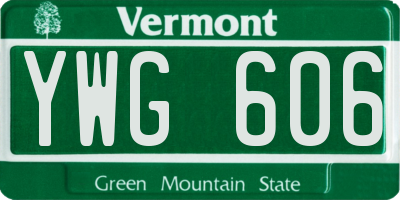 VT license plate YWG606