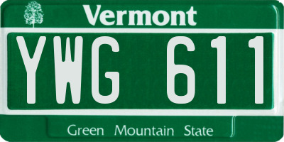 VT license plate YWG611