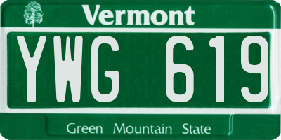 VT license plate YWG619